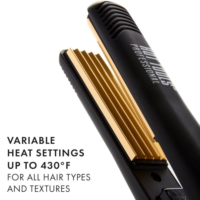 Hot Tools مكواة تجعيد الشعر المحترفة 24K ذهبية | لتجعيدات خفيفة الملمس وحجم (1 بوصة) - Image 3
